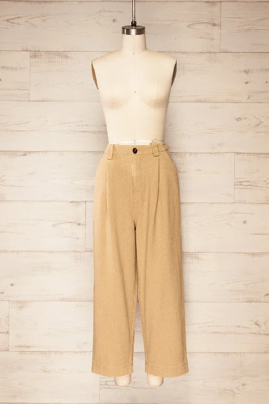 Bibury Taupe | Wide Leg Denim Pants