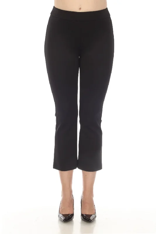 Joseph Ribkoff Black Pull On Classic Flared Cropped Pants 233068