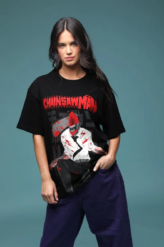 Black Chainsaw man Oversized T-shirt