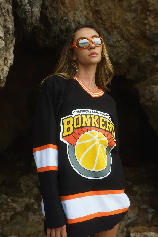 Black Signature Ice Hockey Oversized Jersey