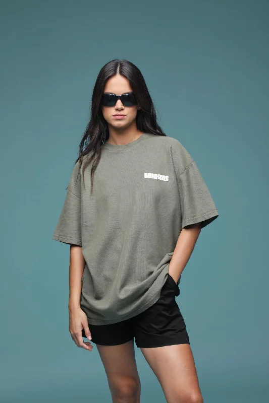 Olive Heavyweight Pique Oversized T-shirt