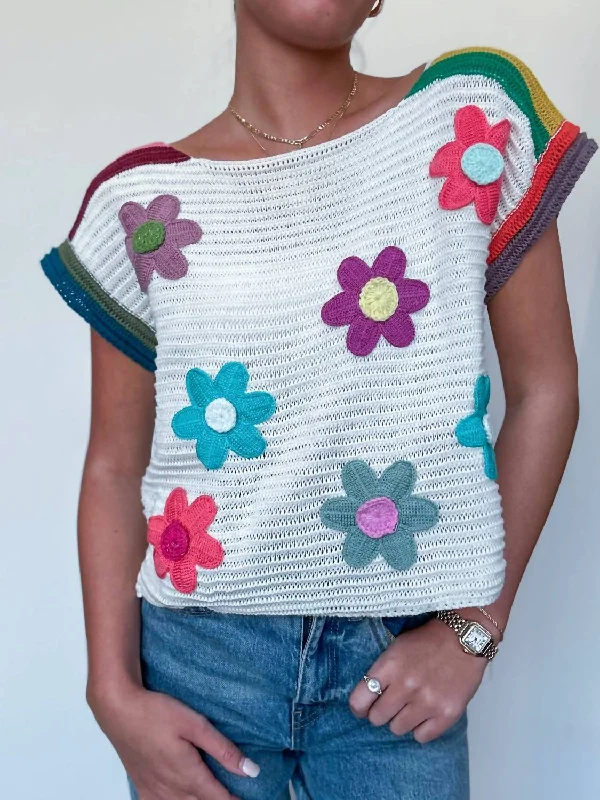 Daisy Sweater Top In Multi