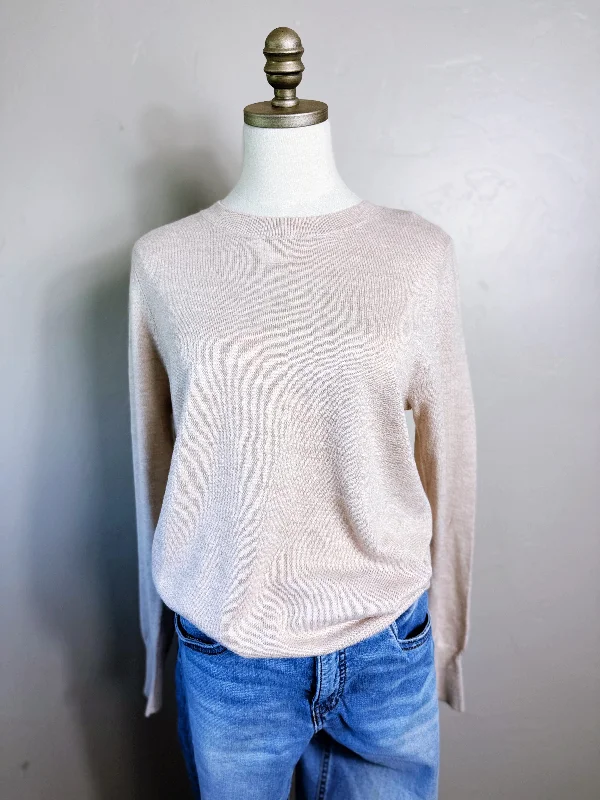 Ella Oatmeal Soft Crewneck Sweater