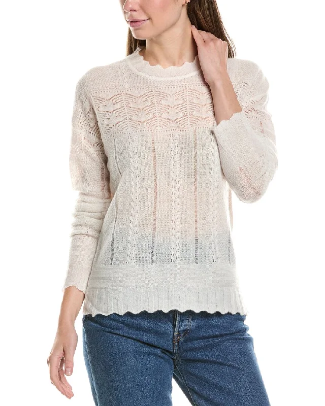 InCashmere Pointelle Cashmere Sweater