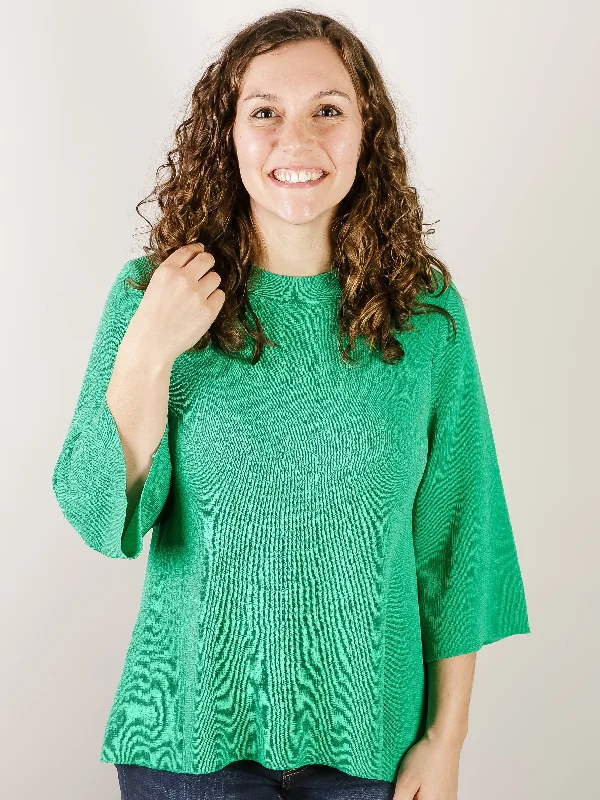 Kelly Green 3/4 Sleeve Sweater