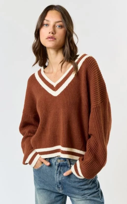 Lalavon - Varsity V-Neck Sweater