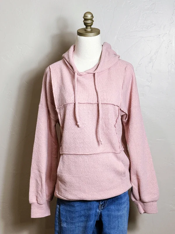 Soft Pink Patch Hoodie