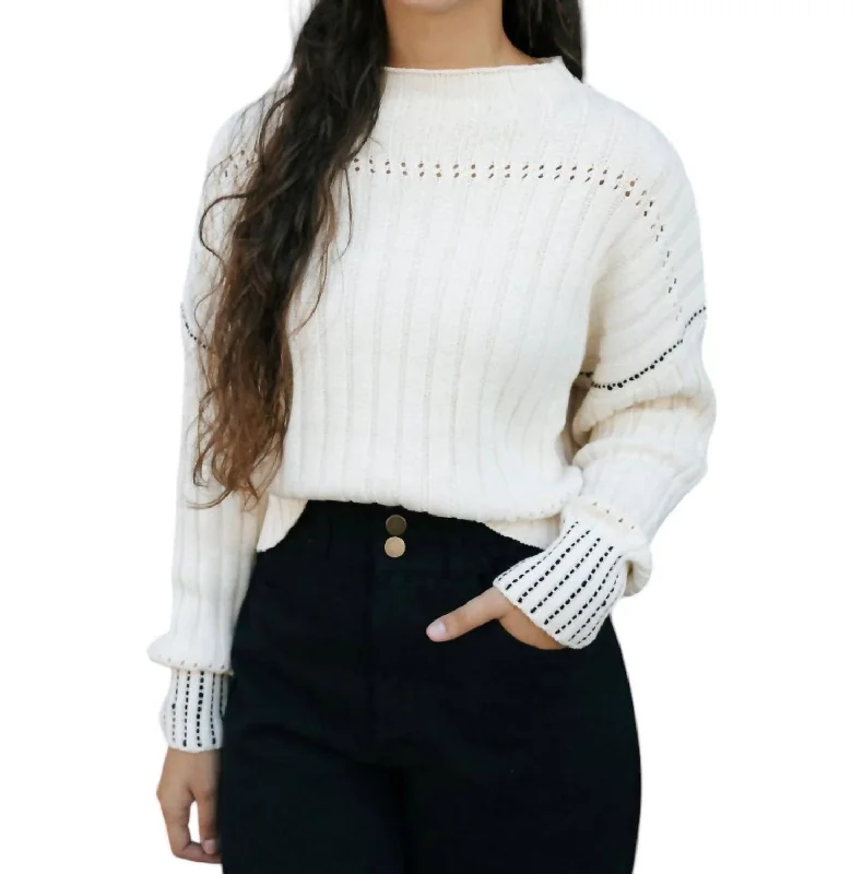 Stitched Sweater In Cream