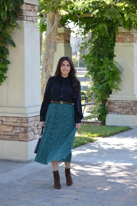 Clementine Green Dot Skirt