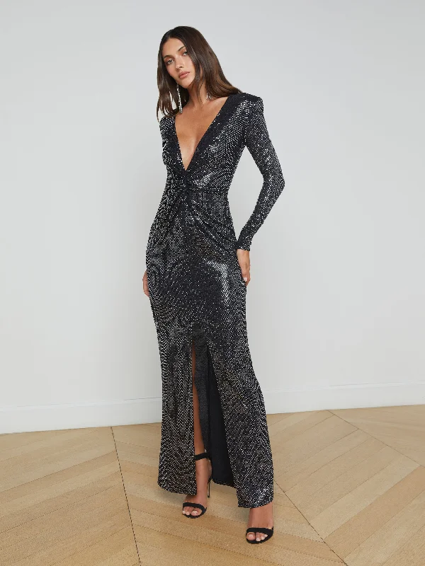 Rosetta Sequin Twist-Front Dress