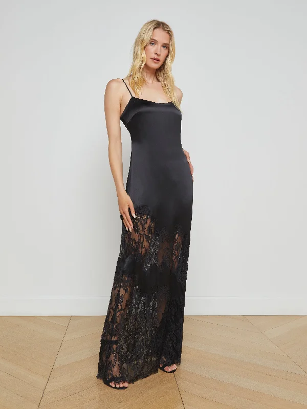 Silvana Silk Lace Gown