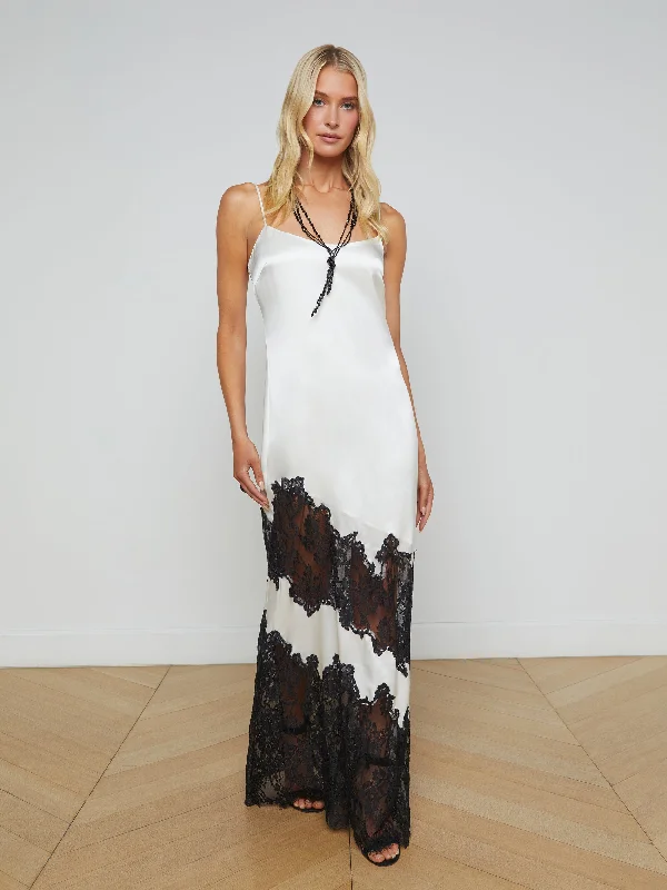 Silvana Silk Lace Gown