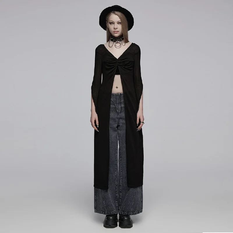 Women's Gothic Plunging Split Cardigan