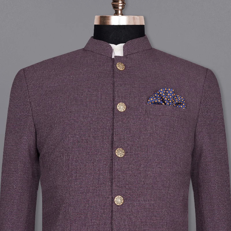 Burgandy with Grey Bandhgala Woolrich Blazer