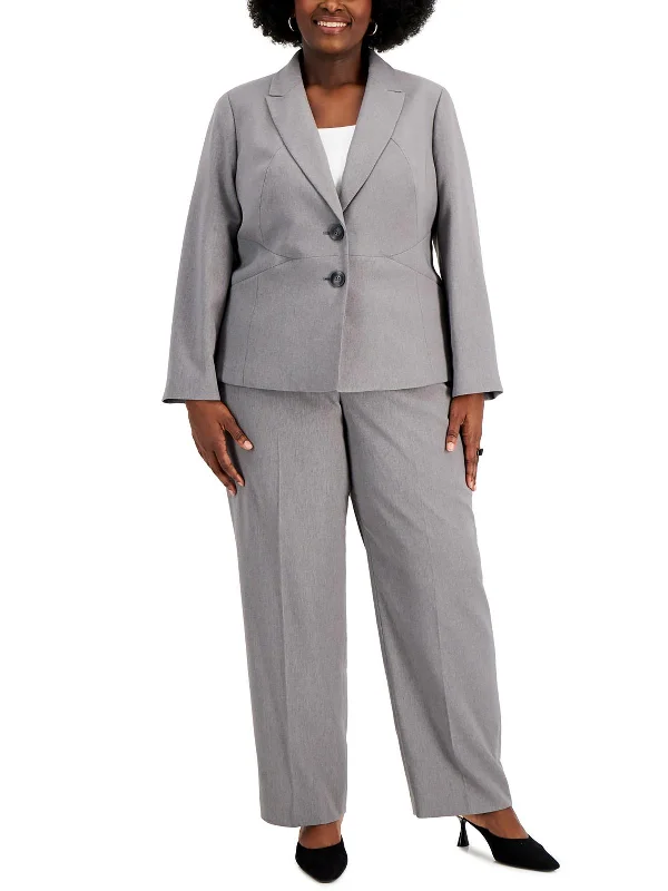 Plus Womens 2PC Polyester Pant Suit