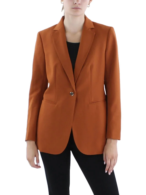 Womens Collar Polyester One-Button Blazer