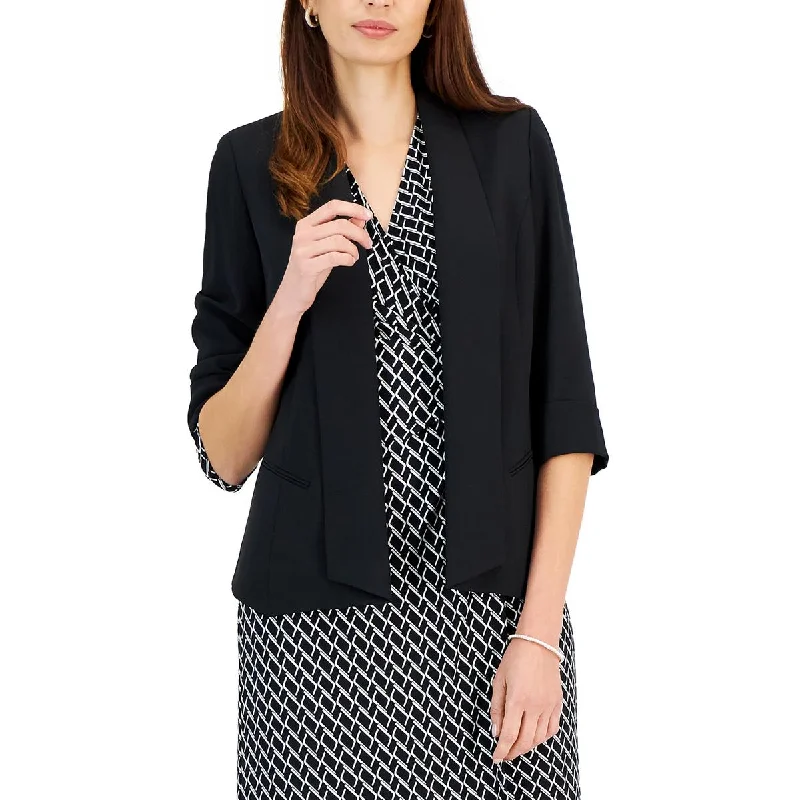 Womens Shawl Collar Office Open-Front Blazer