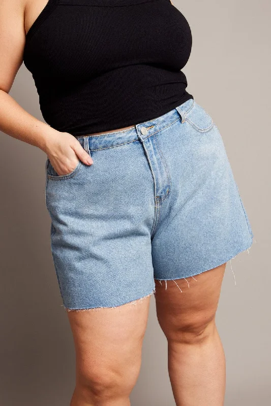 Denim Relaxed Shorts High Rise