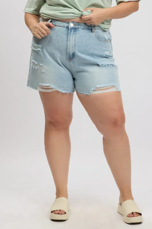 Denim Relaxed Shorts High Rise