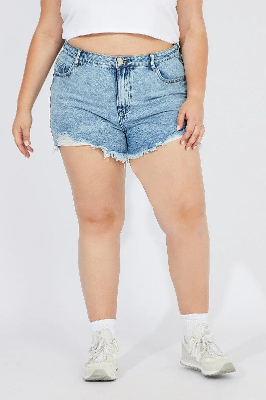 Denim Relaxed Shorts High Rise