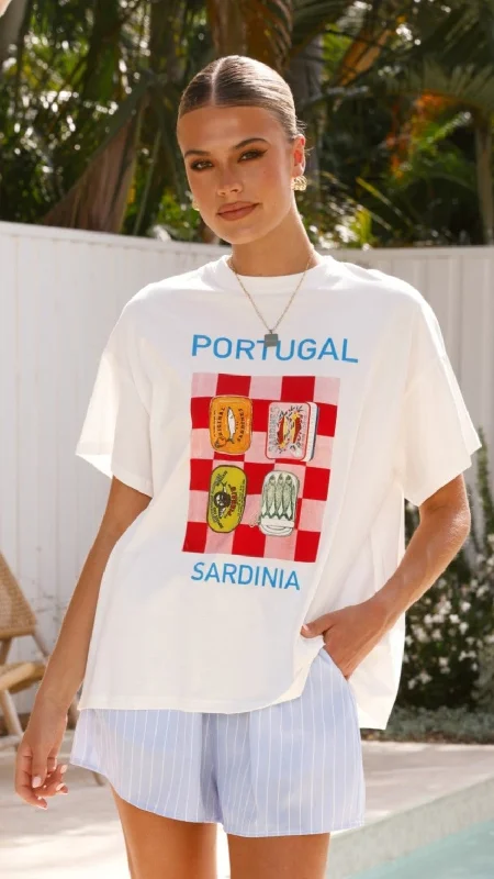 Portugal Top and Shorts Set - White/Blue