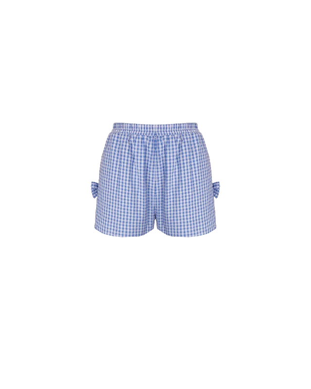 RAQUEL BOW SHORT BLUE GINGHAM