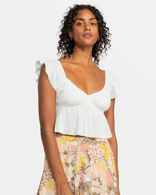 Brisa Flutter Sleeve Crop Top