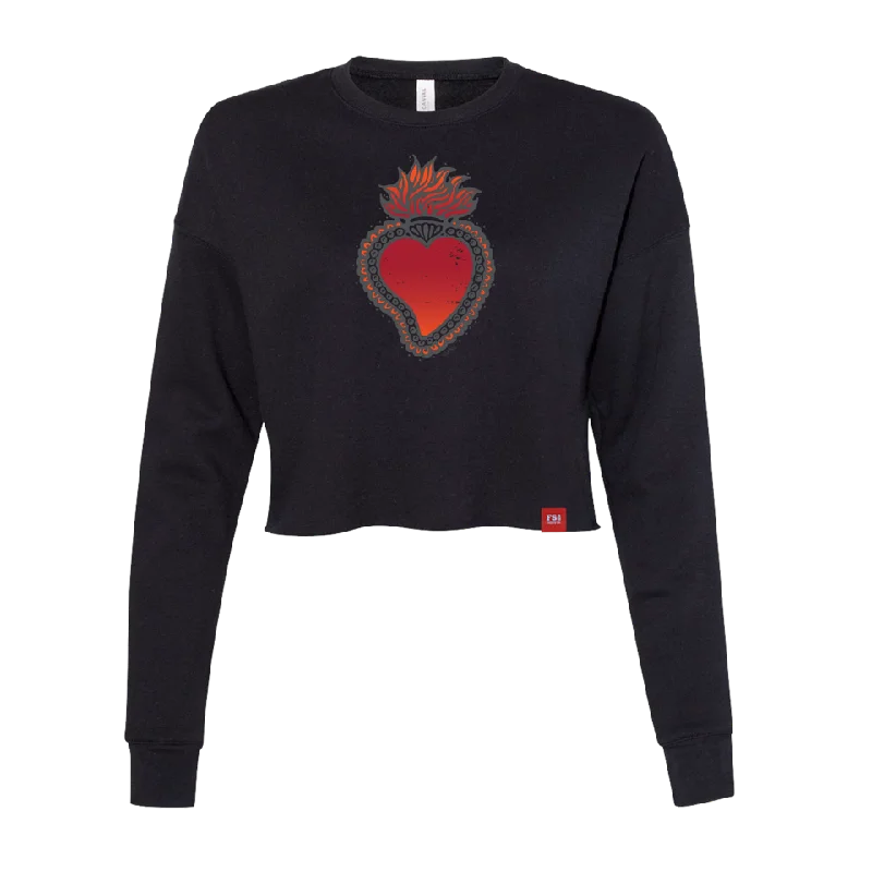 Women’s Sacred Heart Crew Crop Fleece