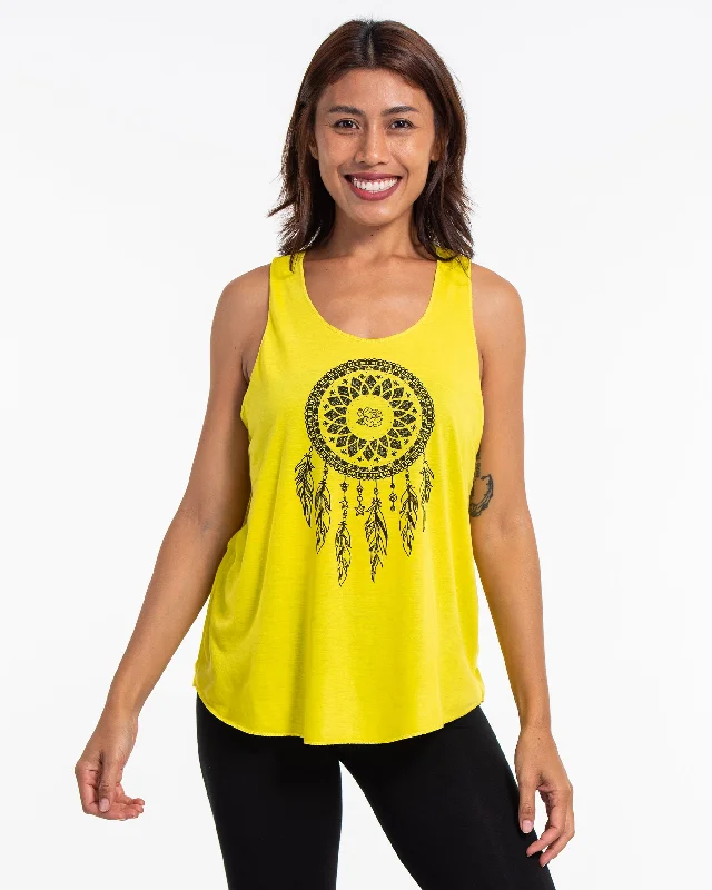 Womens Dreamcatcher Tank Top in Yellow