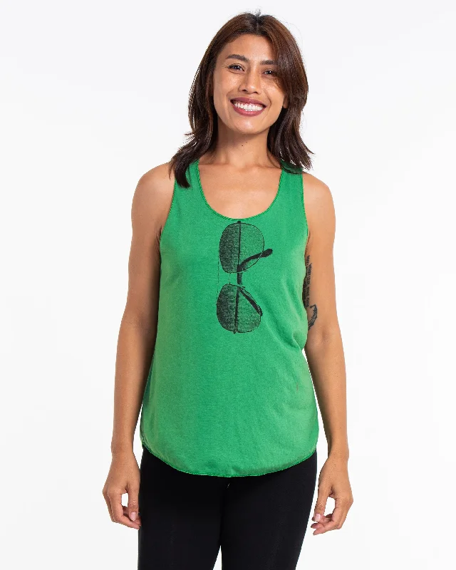 Womens Sunglasses Tank Top in Green