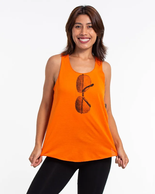 Womens Sunglasses Tank Top in Orange