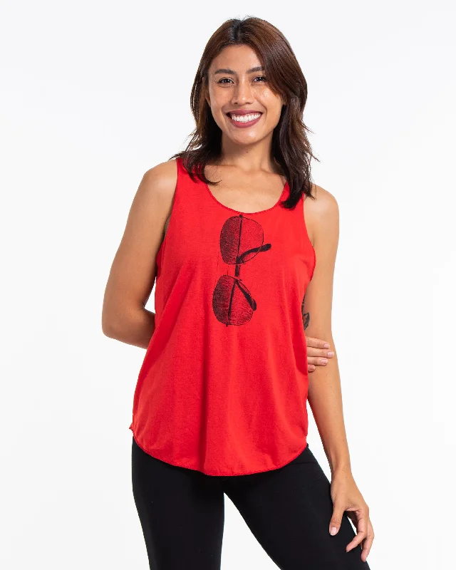 Womens Sunglasses Tank Top in Red